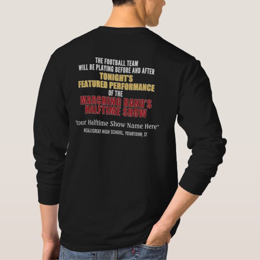 Marching Band Halftime Show Funny Custom Shirt (Achterkant)