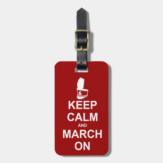 Marching Band Keep Calm en March on Bagagelabel (Voorkant verticaal)