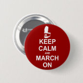 Marching Band Keep Calm en March on Ronde Button 5,7 Cm (Voorkant /achterkant)