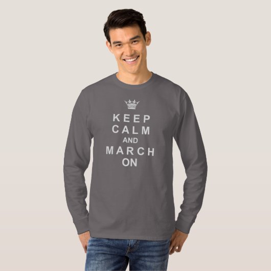 Marching Band Keep Calm en March on T-shirt (Voorkant volledig)