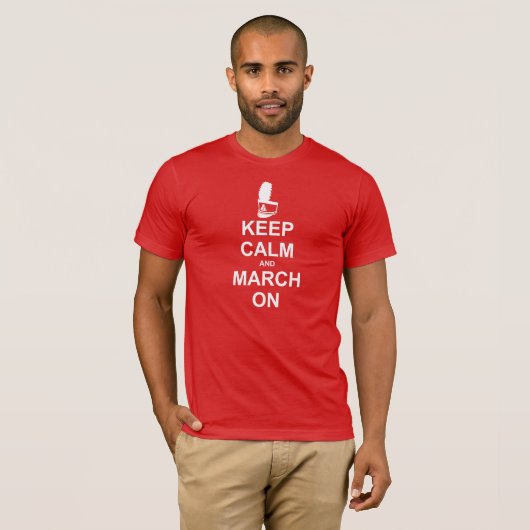 Marching Band Keep Calm en March on T-shirt (Voorkant volledig)