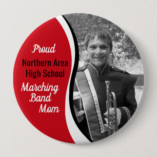 Marching Band Ma Red Black Ronde Button 4,0 Cm