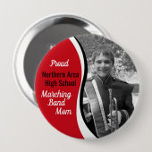 Marching Band Mom Rood Zwart Ronde Button 4,0 Cm (Voorkant /achterkant)