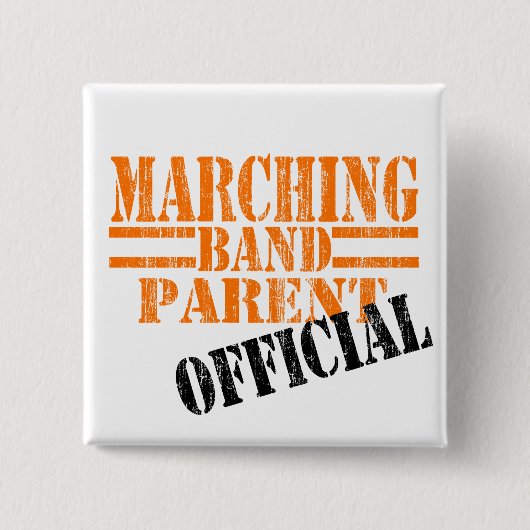 Marching Band Ouder Stamped Vierkante Button 5,1 Cm (Voorkant)
