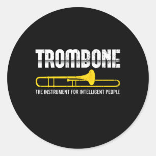 Marching Band Trombonist Jazz Muzikant Trombone Ronde Sticker