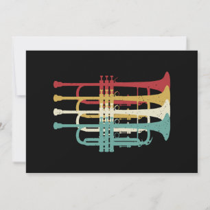 Marching Band Trompet Player Retro Design Kaart
