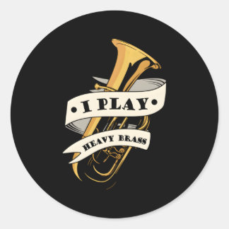 Marching Band Tubist Muzikant Tuba Ronde Sticker