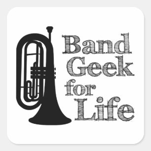 Marching Baritone Band Geek Vierkante Sticker
