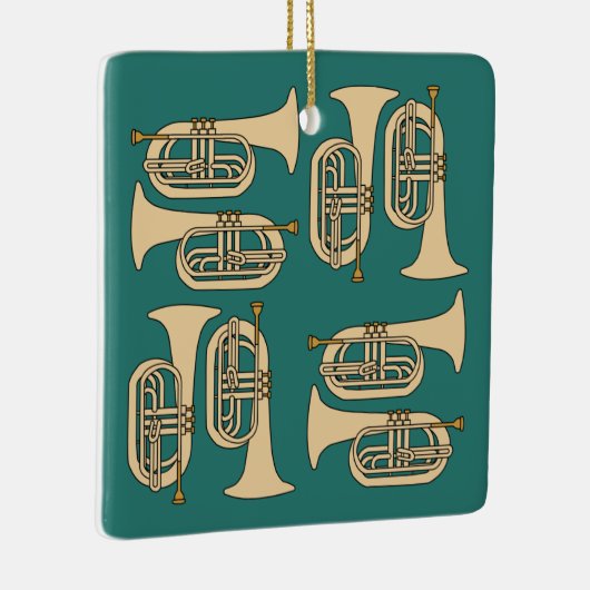 Marching Baritone Crosshatch Canvas tas Keramisch Ornament (Rechts)