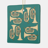 Marching Baritone Crosshatch Canvas tas Keramisch Ornament (Links)