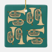 Marching Baritone Crosshatch Canvas tas Keramisch Ornament (Achterkant)