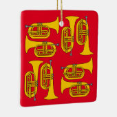 Marching Baritone Crosshatch Canvas tas Keramisch Ornament (Rechts)