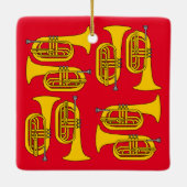 Marching Baritone Crosshatch Canvas tas Keramisch Ornament (Achterkant)