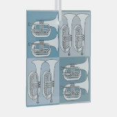 Marching Baritone Crosshatch Glas Ornament (Voorkant Rechts)