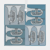 Marching Baritone Crosshatch Glas Ornament (Achterkant)