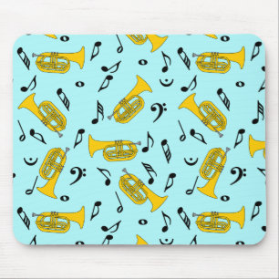 Marching Baritone Muzieknoten Bass Clefs Muismat