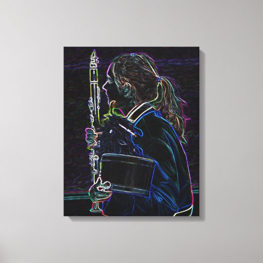 Marching Clarinetist Wrapped Canvas Afdruk (Voorkant)