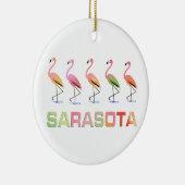 Marching Flamingos Sarasota Keramisch Ornament (Rechts)