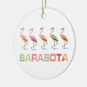 Marching Flamingos Sarasota Keramisch Ornament (Links)