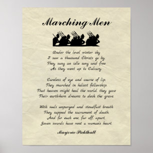 Marching Mannen World War I Poem Poster