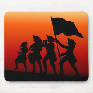 Marching met trommels, fife en flag muismat