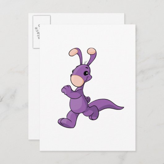 Marching paarse Blumaroo Briefkaart (Voorkant / Achterkant)