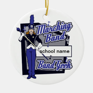 Marchingband Geek Blue Keramisch Ornament
