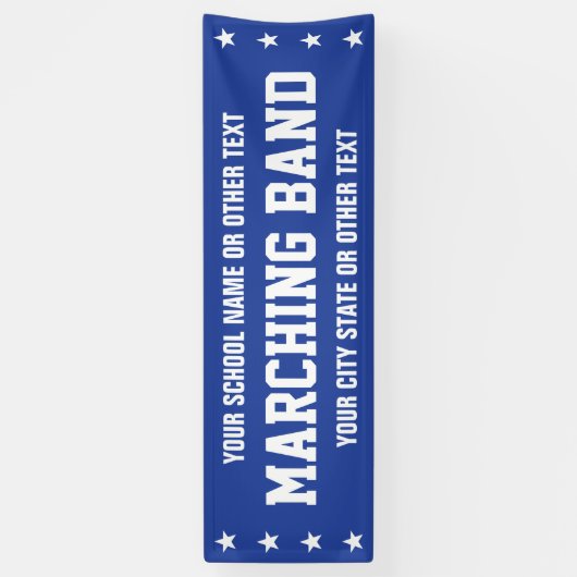 Marchingbandparade - om het even welke kleur/woord spandoek (Verticaal)