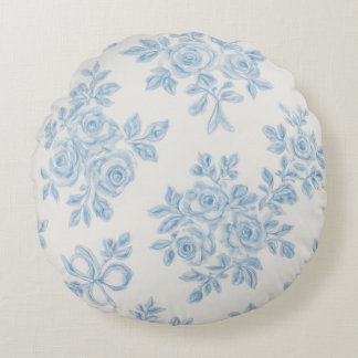 Marcie and Lour Blue Floral Rond Kussen