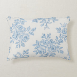 Marcie en Lour Blauwe Bloemen Accent Kussen