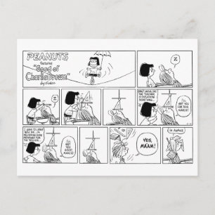 Marcie & Peppermint Patty in het klaslokaal Briefkaart