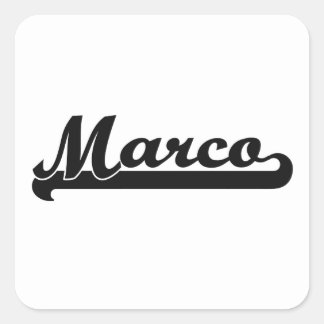 Marco Classic Retro Name Design Vierkante Sticker