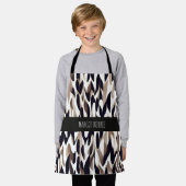 Marco Driehoek Geometrisch Bruin Grijs Patroon Schort (Gedragen)