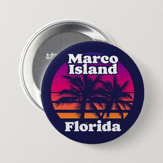 Marco Island Beach Florida Ronde Button 7,6 Cm (Voorkant /achterkant)
