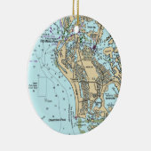 Marco Island FL Grafiek Keramisch Ornament (Rechts)