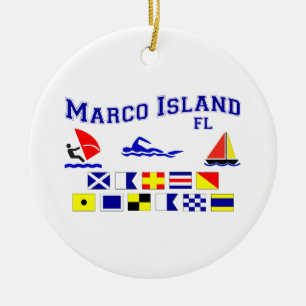 Marco Island FL Signal Flags Keramisch Ornament