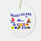 Marco Island FL Signal Flags Keramisch Ornament (Links)