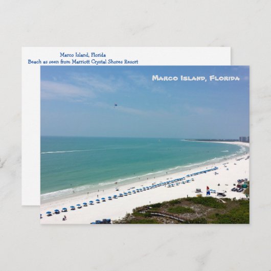 Marco Island Florida Beach Golf of Mexico Briefkaart (Voorkant / Achterkant)