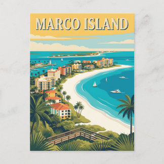 Marco Island Florida Golfkust Vintage Poster Briefkaart