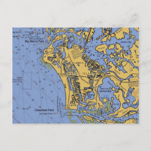 Marco Island, Florida Nautical Chart Briefkaart