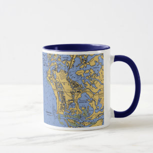 Marco Island, Florida Nautical Chart Coffee Mok
