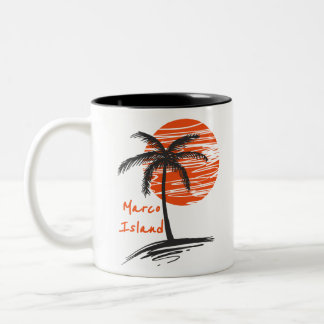 Marco Island Florida Palm Tree Tweekleurige Koffiemok