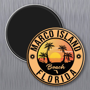Marco Island Florida surfend Beach Vintage Travel Magneet