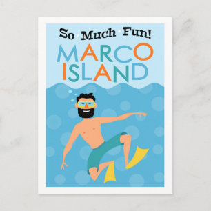 Marco Island Fun Hipster Travel Briefkaart