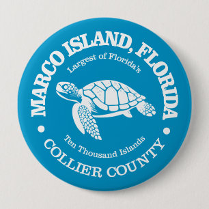Marco Island (zeeen schildpad) Ronde Button 4,0 Cm
