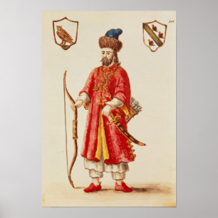 Marco Polo gekleed in Tartar costume Poster