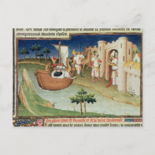 Marco Polo met olifanten en kamelen aankomen Briefkaart
