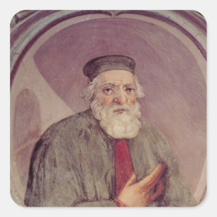 Marco Polo uit de "Sala del Mappamondo" Vierkante Sticker
