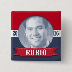Marco Rubio 2016 Vierkante Button 5,1 Cm