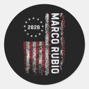 Marco Rubio 2028 President 48 Verkiezingscampagne Ronde Sticker